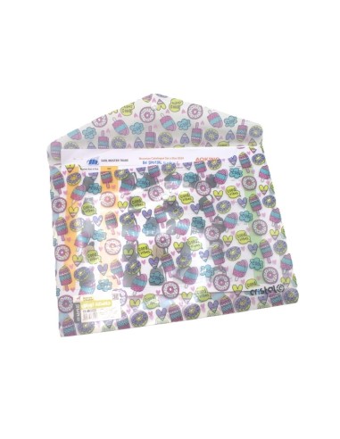 POCHETTE A BOUTON EN PP MOTIF CRISTAL CR-9008