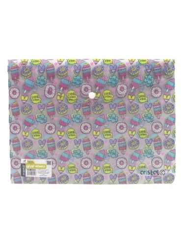 POCHETTE A BOUTON EN PP MOTIF CRISTAL CR-9008
