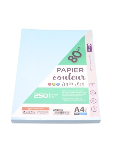 RAME PAPIER A4 80Grm 250F GALAXIE COULEUR BLEU CLAIR