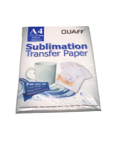 PAPIER TRANSFERT SUBLIMATION 100G A4 QUAFF 100F