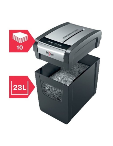 DESTRUCTEUR DE PAPIER REXEL MOMENTUM X410 COUPE CROISEE-10F- CORBEILLE DE 23 LITRES
