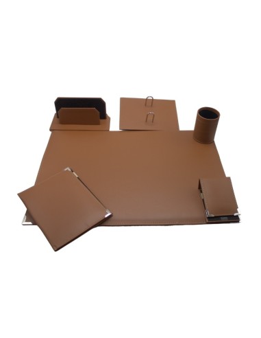 ENSEMBLE DE BUREAU 6 PCS MARRON HSB REF PRB 01