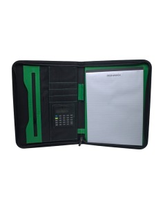 PORTE FOLIO + CALCULATRICE SANS POIGNEE NOIR-TRES VERT MONAMIX MX-90505 2