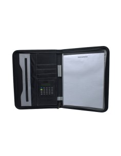 PORTE FOLIO + CALCULATRICE SANS POIGNEE NOIR-TRES GRIS MONAMIX MX-90504 2