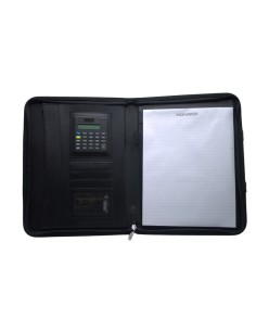 PORTE FOLIO + CALCULATRICE AVEC POIGNEE NOIR MONAMIX MX-90507 2