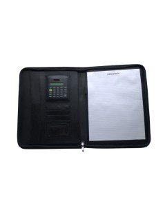 PORTE FOLIO + CALCULATRICE AVEC POIGNEE NOIR MONAMIX MX-90509 2