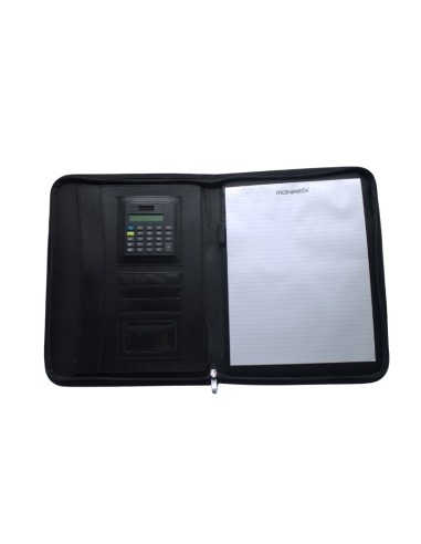 PORTE FOLIO + CALCULATRICE AVEC POIGNEE NOIR MONAMIX MX-90509