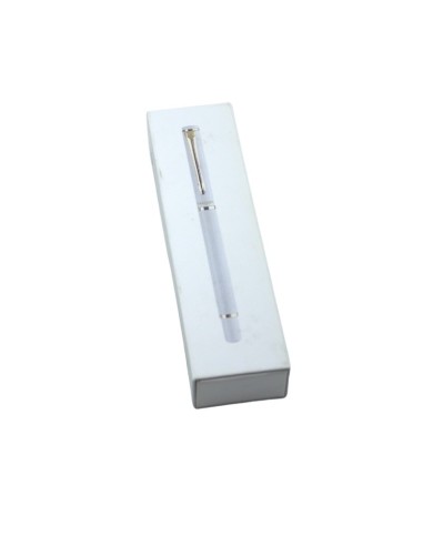 PARURE DE 1 STYLO LUXE BLANC DORE VERTEX V-18522