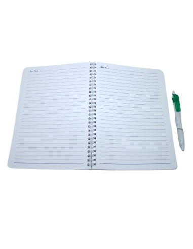 NOTE BOOK A5 GM EN PP SPIRALE AVEC STYLO DIF COULEUR
