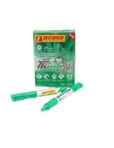 MARQUEUR TABL.BLANC TECHNO VERT RECHARGEABLE TETE COUPEE