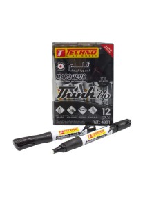 MARQUEUR TABL.BLANC TECHNO NOIR RECHARGEABLE TETE COUPEE