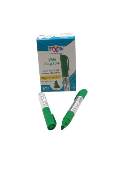 MARQUEUR TABL.BLANC FABS VERT RECHARGEABLE TETE COUPEE