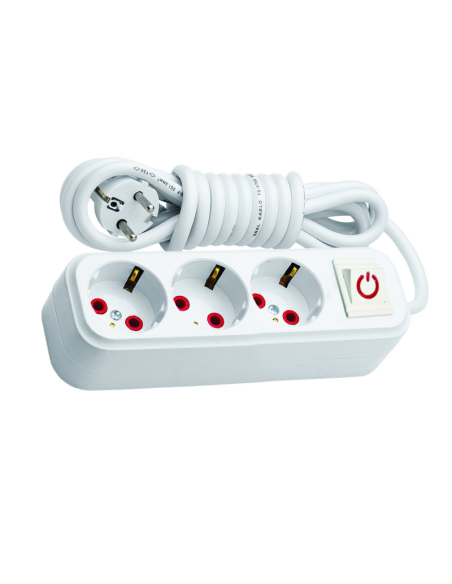 MULTIPRISE 3 SORTIES - 2M-BMS AVEC INTERRUPTEUR