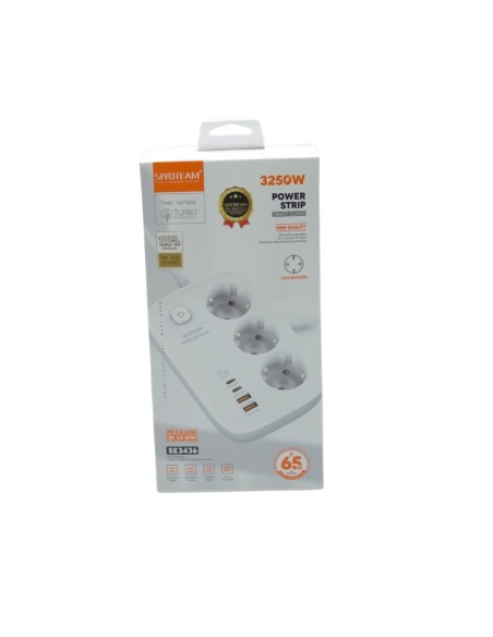 MULTIPRISE 3 SORTIES - 2M -2USB 3.0 60W-2TYPE-C 65W SIYOTEAM 3250W SE3436