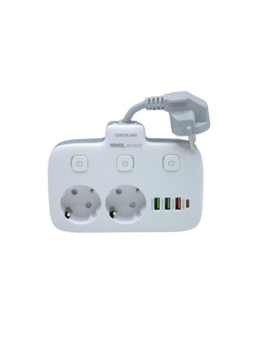 MULTIPRISE 2 SORTIES -2USB 2.4A-1USB 3.0 18W-1TYPE-C 20W SIYOTEAM 2500W SE2435