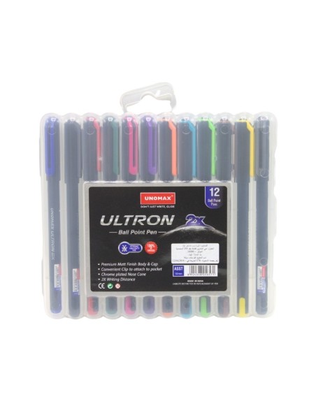 STYLO UNO MAX ULTRON 1.0 mm COULEURS 12 PCS