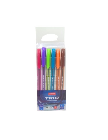 STYLO UNO MAX TRIO 1.0 mm COULEURS 06 Pcs
