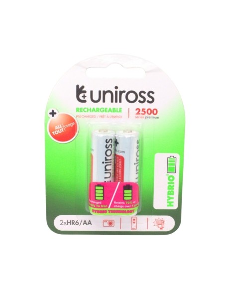 PILE UNIROSS RECHARGEABLE 1.2V AA 2Pcs 2500mah HR6