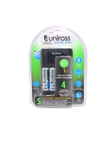 CHARGEUR DE PILES AA-AAA-2 PILE 2700MAH UNIROSS