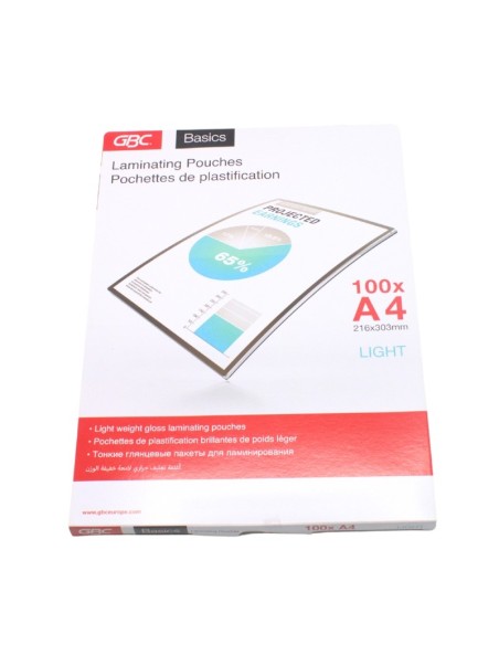 FILME DE PLASTIFICATION A4 75-80 Mic 100 Pcs GBC