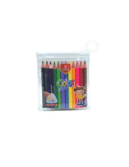 CRAYONS COULEUR 12 PCS MAX MINI EN POCHETTE VERTEX VS-0463