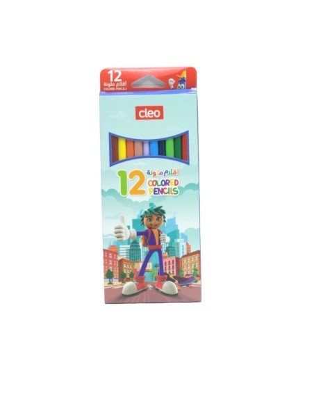 CRAYONS COULEUR 12 PCS LONG CLEO GARÇON