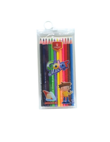 CRAYONS COULEUR 12 PCS MAX EN POCHETTE VERTEX VS-0464