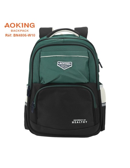 SAC A DOS AOKING SCOLAIRE BN4806-W10 GREEN-BLACK