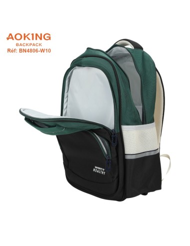 SAC A DOS AOKING SCOLAIRE BN4806-W10 GREEN-BLACK