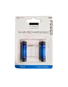 PILE VIVANCO RECHARGEABLE 1.2V 2Pcs 700 mah AAA
