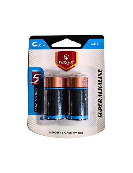 PILE VERTEX 1.5V 2Pcs C LR14 ALKALINE