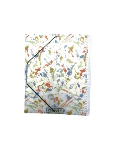 PORTE FICHES 40 POCHETTES SPIRALE MOTIF ELASTIQUE CRISTAL CR-704