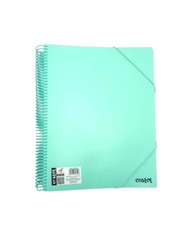 PORTE FICHES 100 POCHETTES SPIRALE PASTAL ELASTIQUE CRISTAL CR-0610
