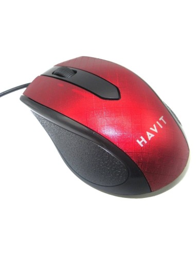 SOURIS OPTIQUE 2 BOUTONS SCROLL USB HAVIT ROUGE HV-MS80