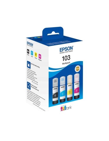 ENCRE EPSON ORIG PACK 4 COUL 103 L1110-L3100-L3101-L3110-L3111-L3116-L3150-L3151-L3156-L3160-L5190 65ML