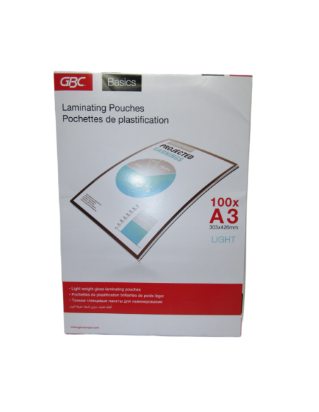 FILME DE PLASTIFICATION LIGHT A3 75-80 Mic 100 Pcs GBC