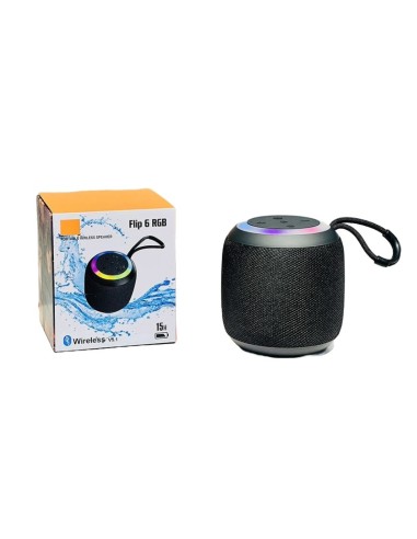 HAUT PARLEUR PORTABLE BLUETOOTH USB-CARTE SD BATTERIE 15H-360° FLIP 6 RGB