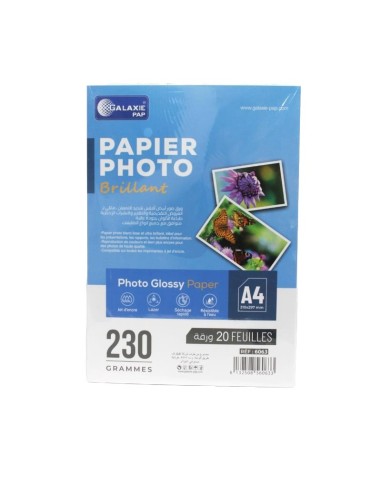 PAPIER PHOTO A4 230G 20F BRILLANT GALAXIE 6063