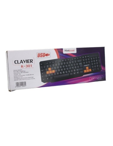 CLAVIER AZERTY BILINGUE USB MAXIPOWER K-301