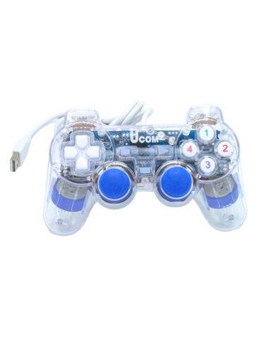 MANETTE DE JEU USB SIPMLE VIBREUR UCOM-704 UCOM TRANSPARENTE